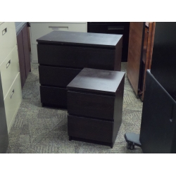 Ikea MALM Espresso 3 Drawer Dresser and Bed Side Table Set